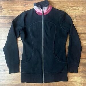 Lululemon Black‎ Zipup Sweater Jacket Women 10 Activewear Athleisure Loungewear